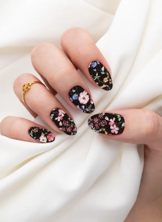 Stickers Gel UV Omia Nails™ Black Flowers